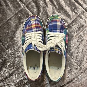 Polo Ralph Lauren blue bright madras harro, wmns 8 boys grade school 6